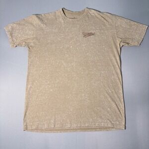 Miller High Life Beer Graphic T-Shirt Mens XL Tan Acid Wash Eagle Milwaukee Logo